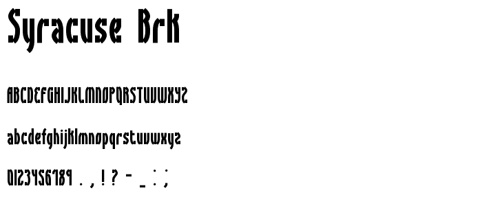 Syracuse BRK font